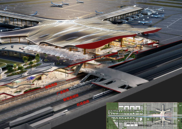 機場立體交通效果圖。